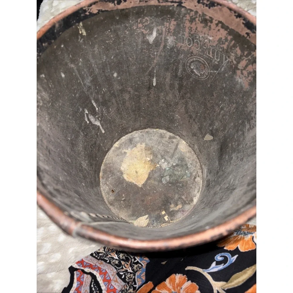 vintage industrial Vul-Cot wastebasket hard vulcanized paper fiber Riveted